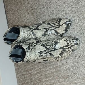 Snake Print Ankle Boots